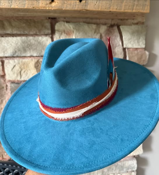 "Amber" - a teal and rust delight