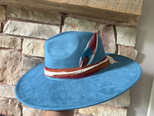 "Amber" - a teal and rust delight