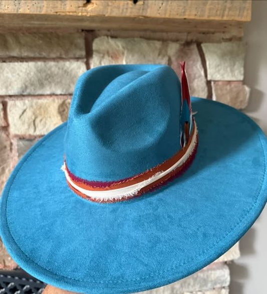 "Amber" - a teal and rust delight