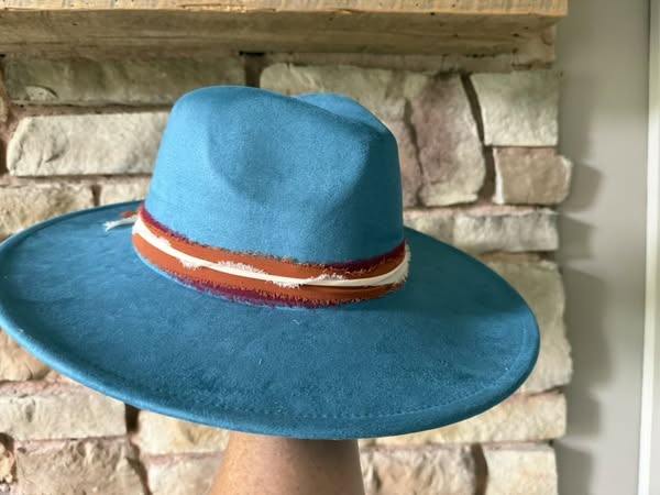 "Amber" - a teal and rust delight